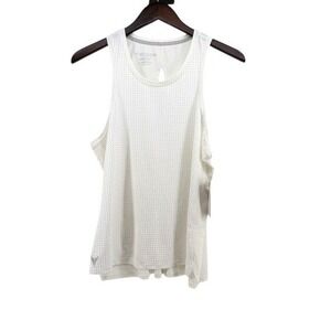 Korsa Cadence Run Tank 2.0 Womens‎ XL White Perforated Mesh Keyhole Back NEW